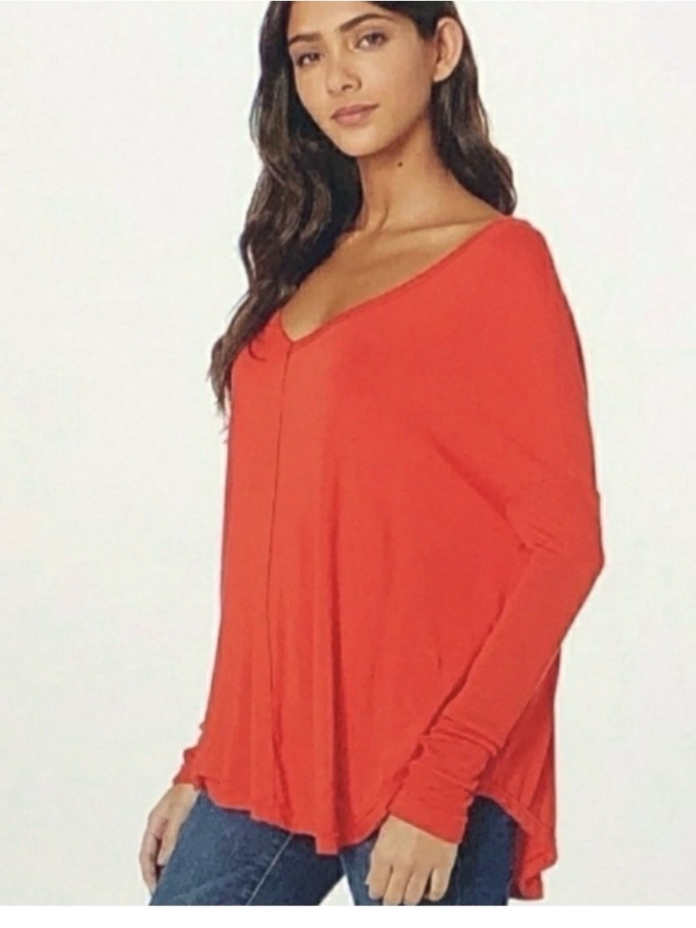 FP Movement by Free People Coral V‑Neck Long Sleeve Top